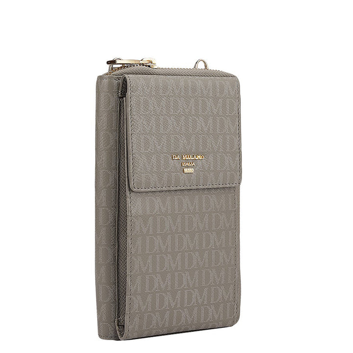 Monogram Leather Crossbody - Stone Grey