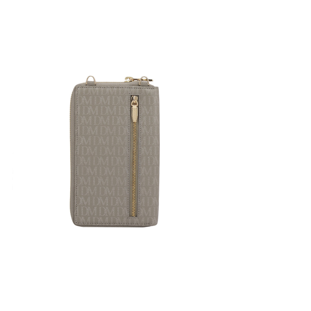 Monogram Leather Crossbody - Stone Grey
