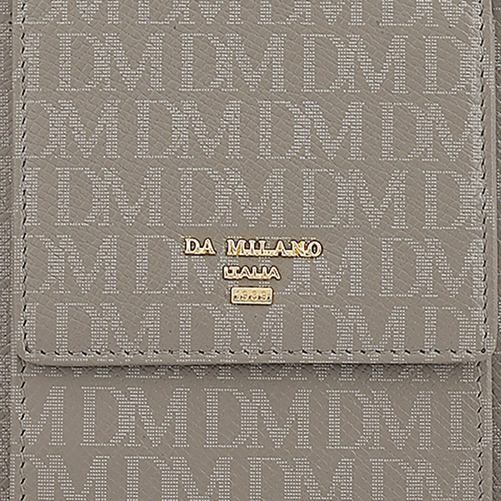 Monogram Leather Crossbody - Stone Grey