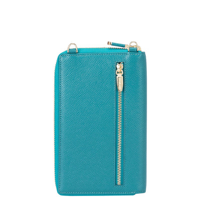 Franzy Leather Crossbody - Teal