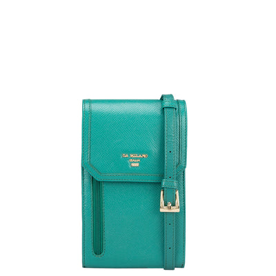 Small Franzy Leather Crossbody - Green