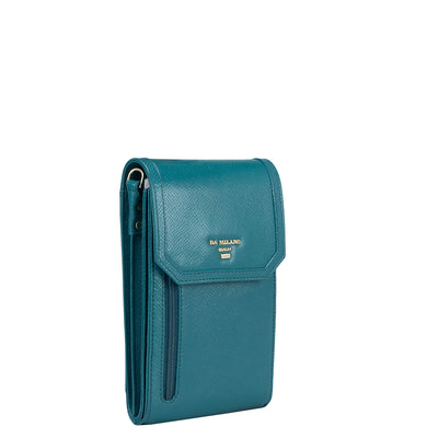 Franzy Leather Crossbody - Teal