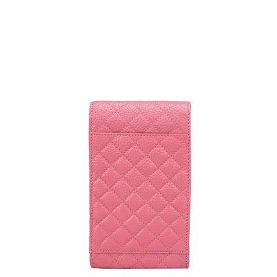 Quilting Leather Cross Body - Hyper Pink