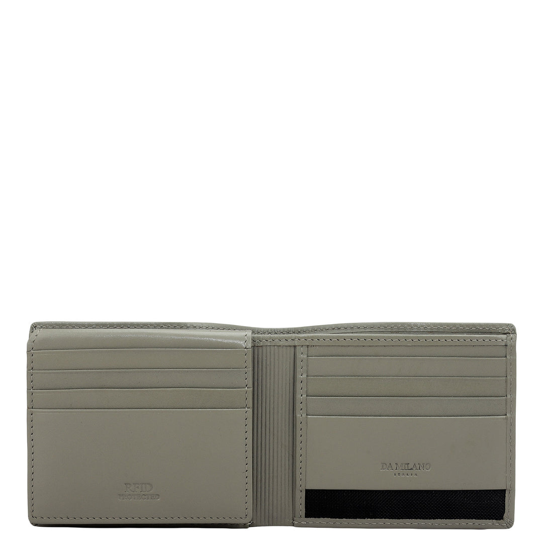 Grey Bifold Leather Mens Wallet