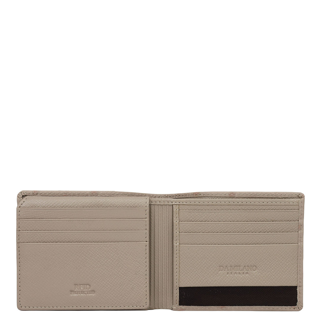 Light Grey Bifold Leather Mens Wallet