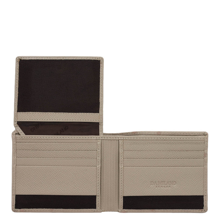 Light Grey Bifold Leather Mens Wallet