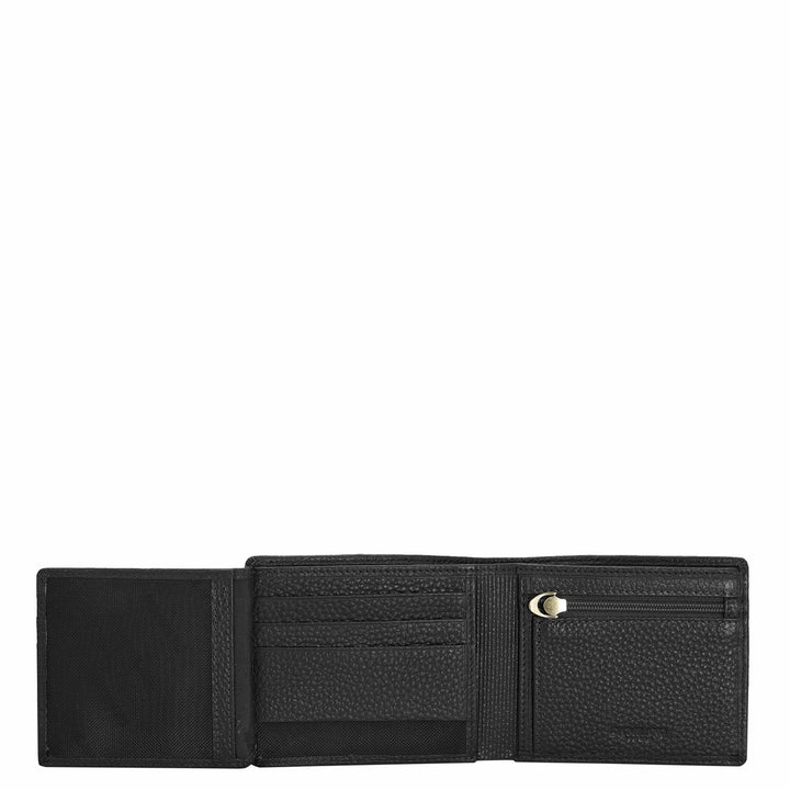 Black Bifold Leather Mens Wallet