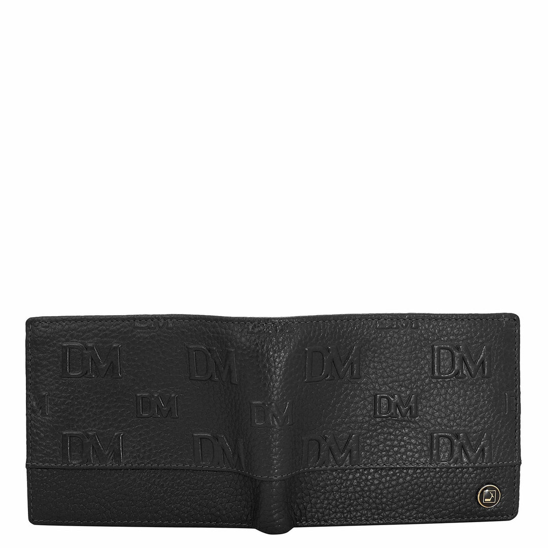 Black Bifold Leather Mens Wallet