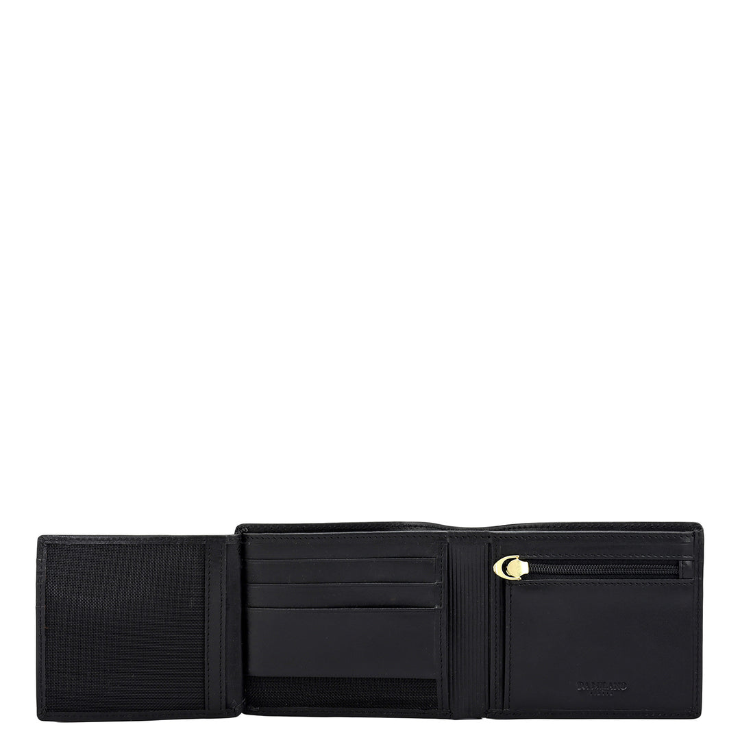 Black Bifold Leather Mens Wallet