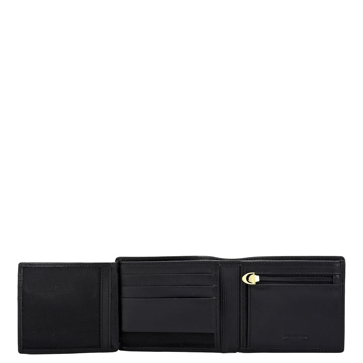 Black Bifold Leather Mens Wallet
