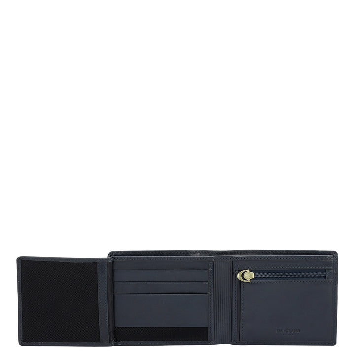 Navy Bifold Leather Mens Wallet