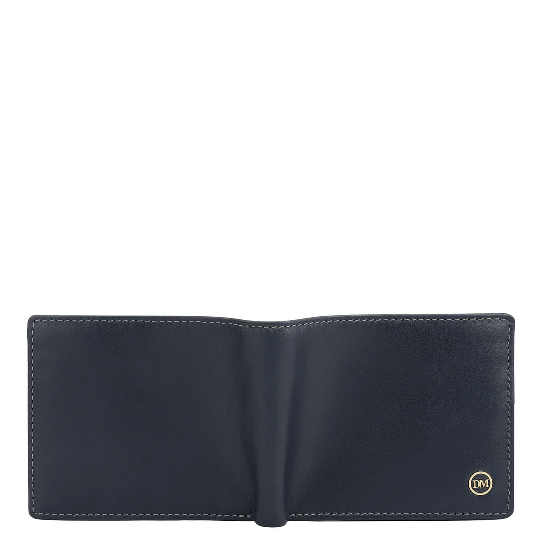 Navy Bifold Leather Mens Wallet