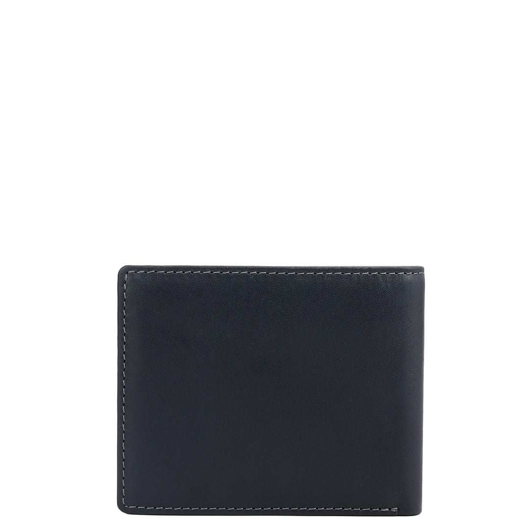 Navy Bifold Leather Mens Wallet