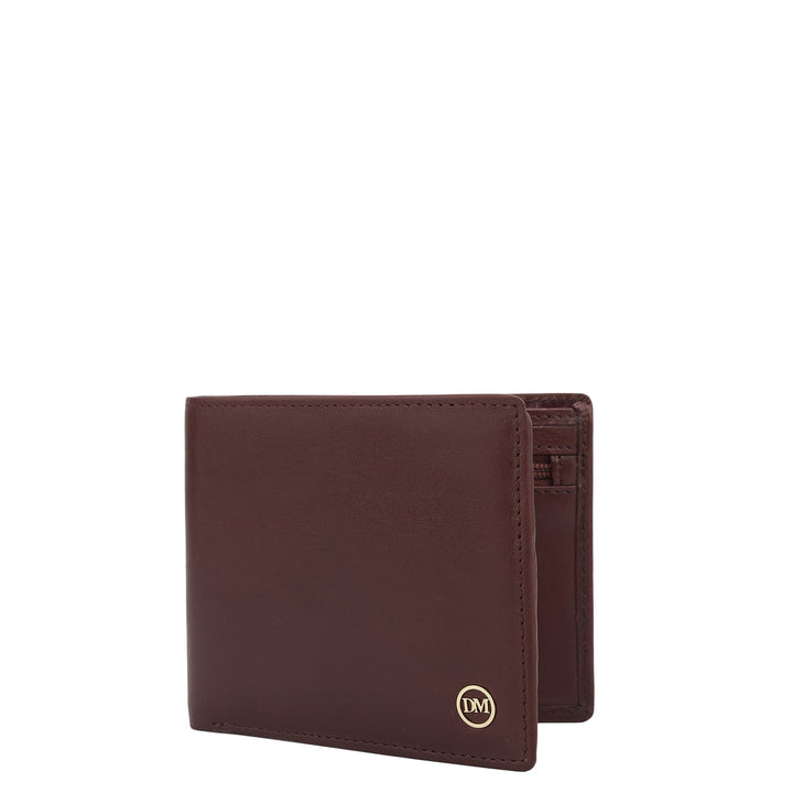 Wine  Bifold Leather Mens Wallet