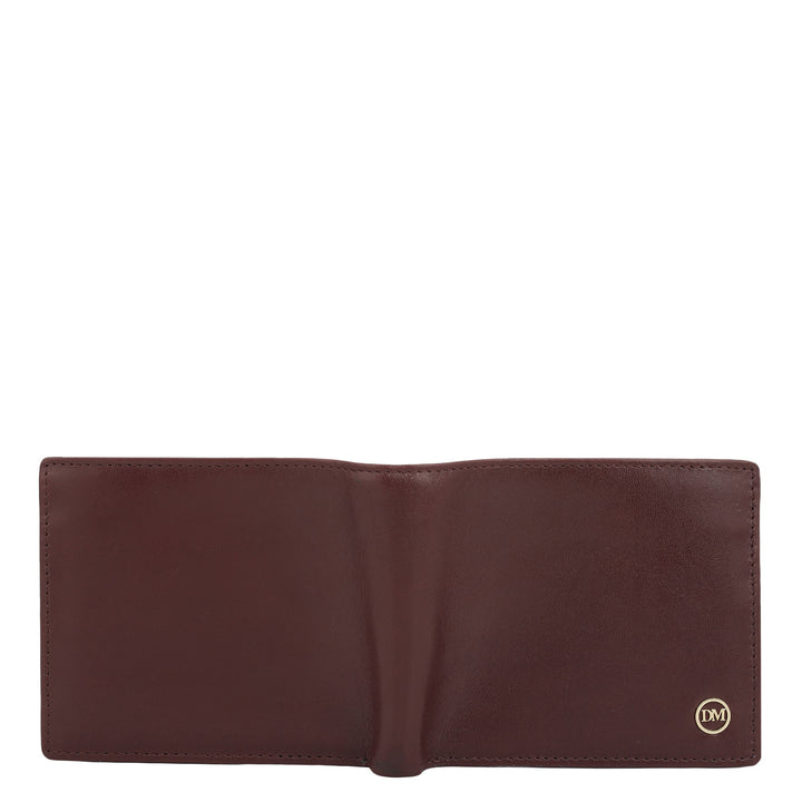 Wine  Bifold Leather Mens Wallet