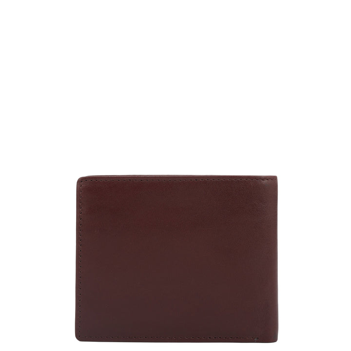 Wine  Bifold Leather Mens Wallet