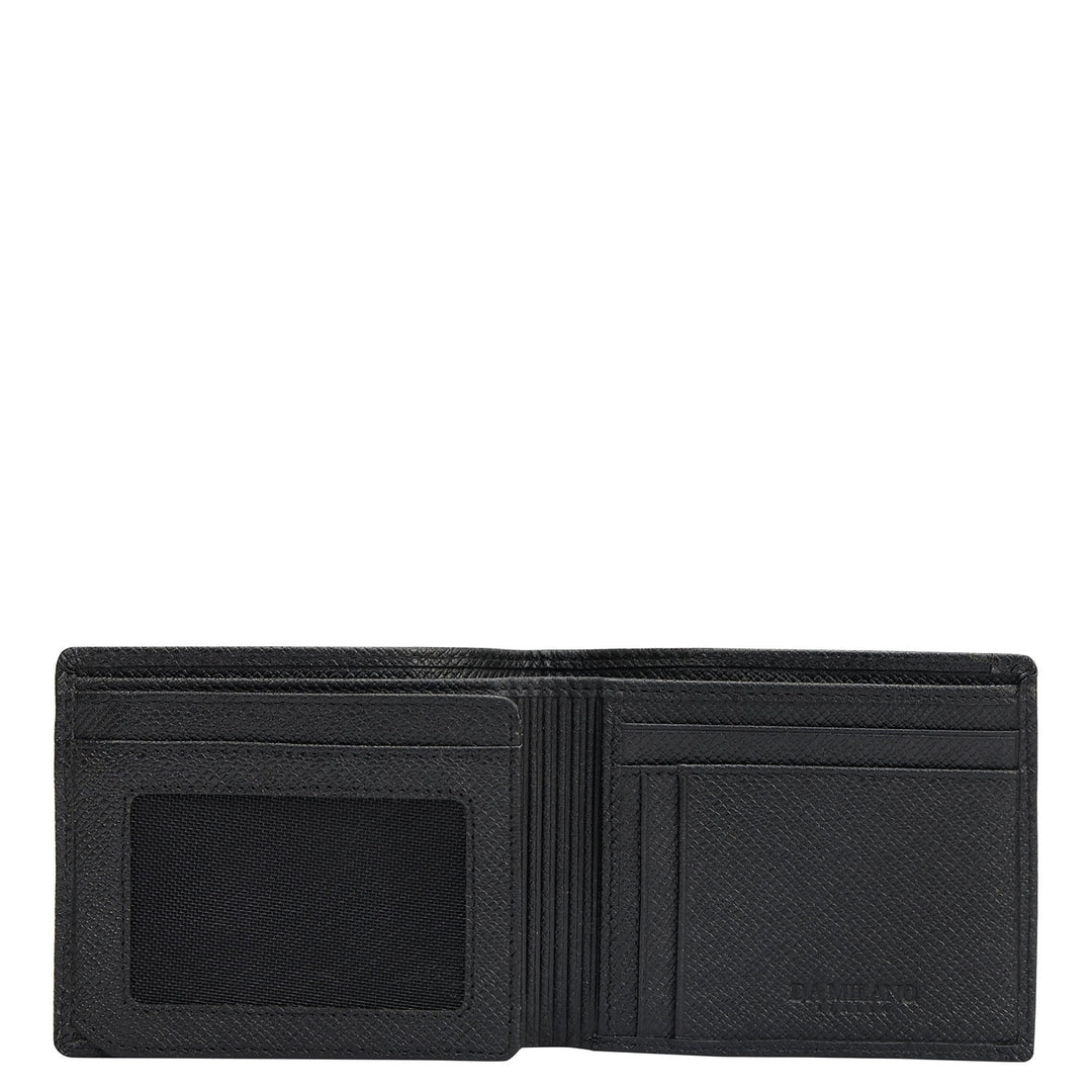 Black Bifold Leather Mens Wallet