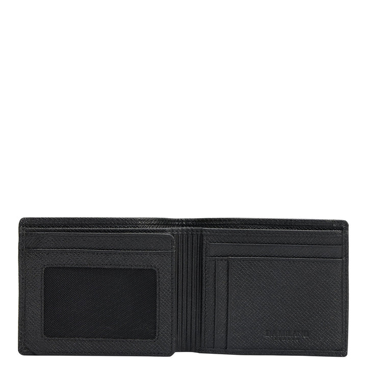 Black Bifold Leather Mens Wallet
