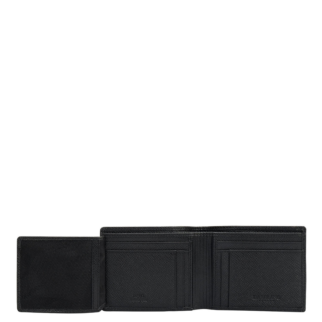 Black Bifold Leather Mens Wallet