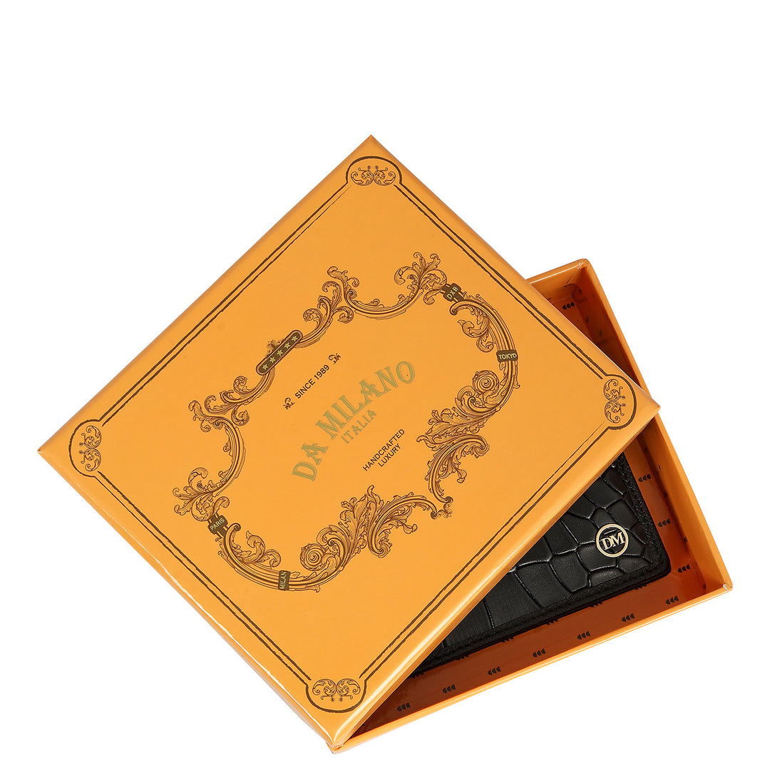 Black Bifold Leather Mens Wallet