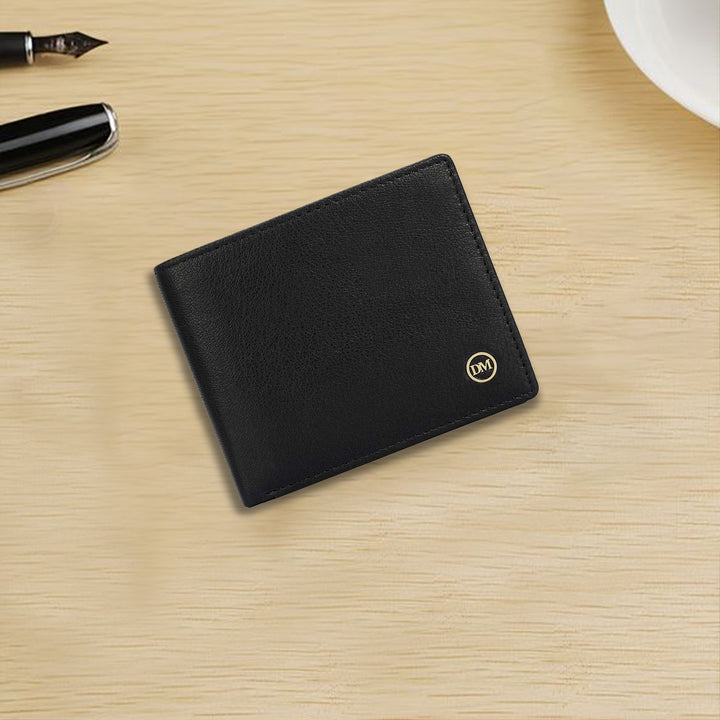 Black Bifold Leather Mens Wallet
