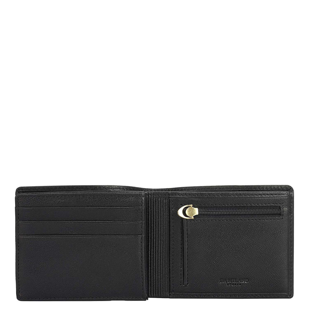 Black Bifold Leather Mens Wallet