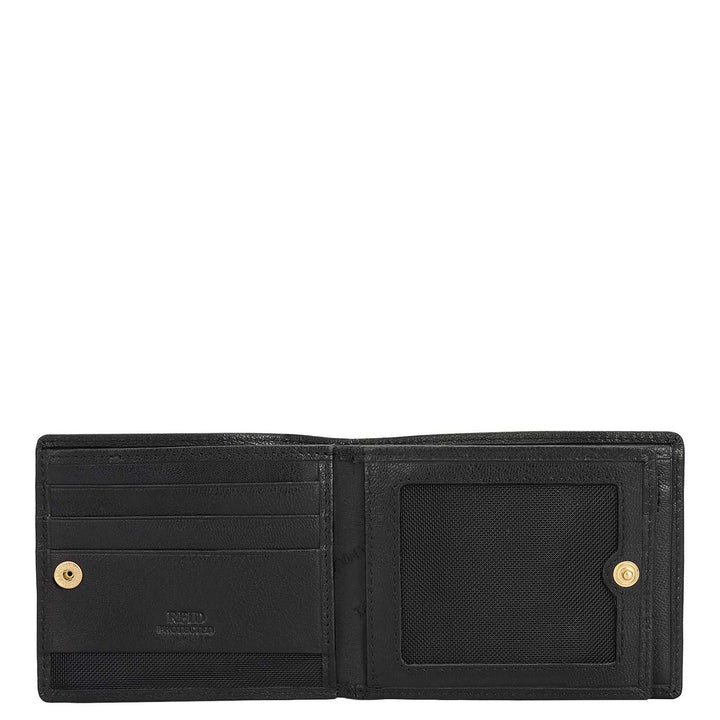 Black Bifold Leather Mens Wallet