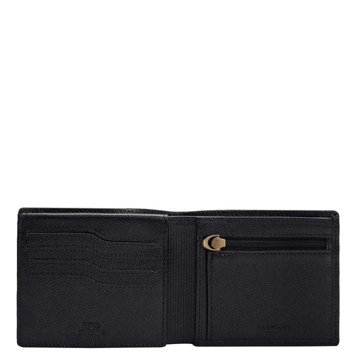 Black Bifold Leather Mens Wallet