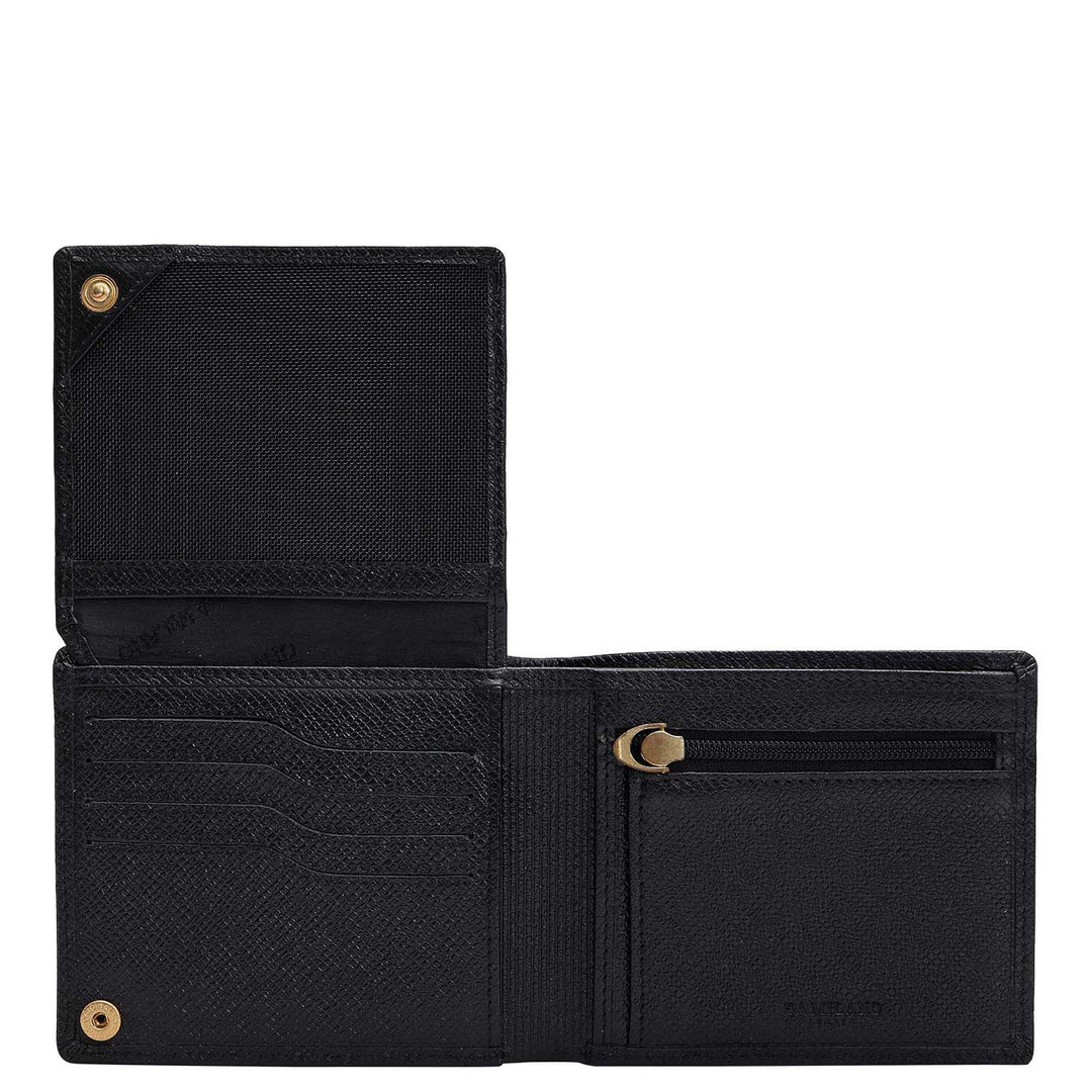 Black Bifold Leather Mens Wallet