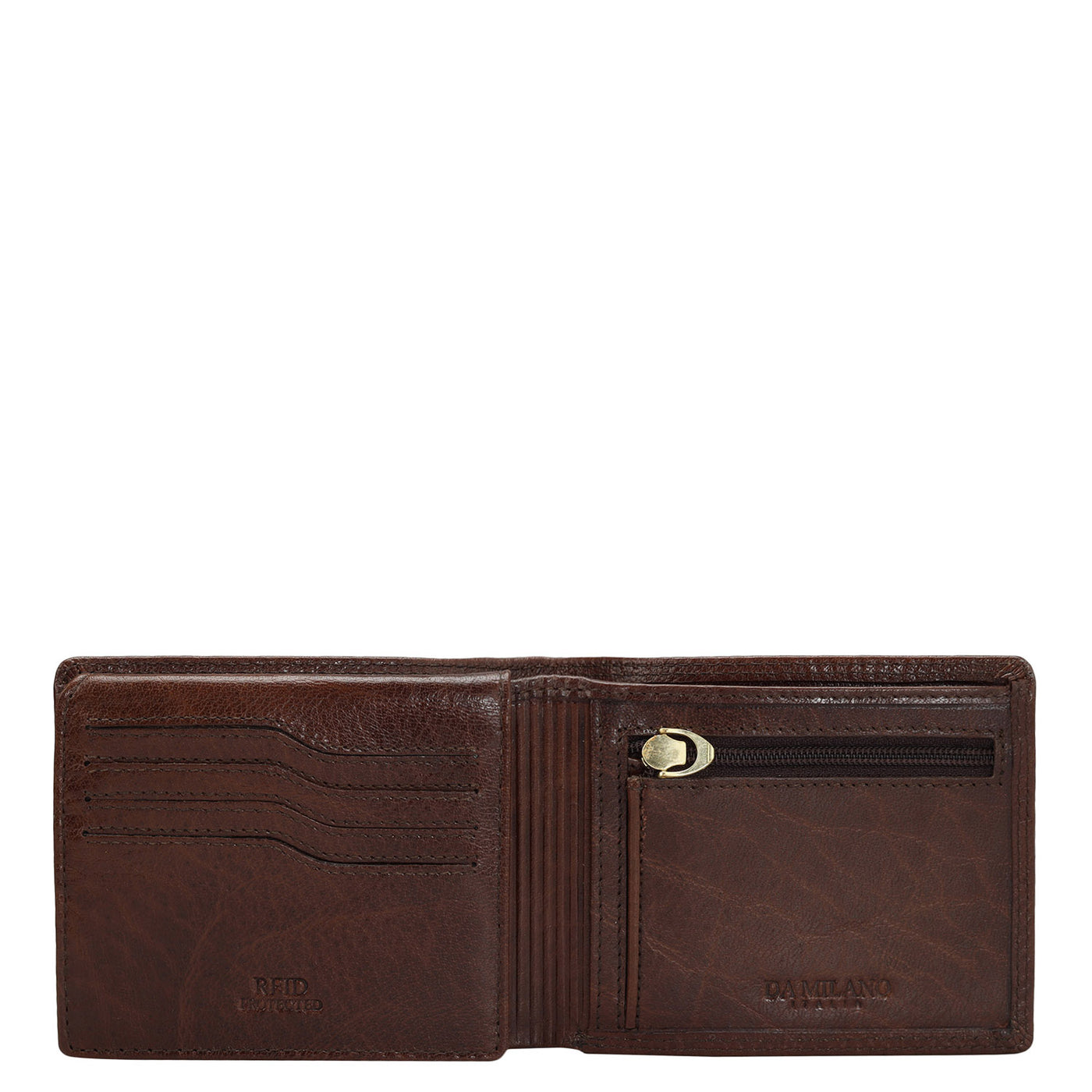 Elephant Pattern Leather Mens Wallet - Brown