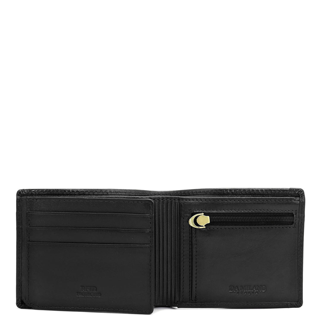 Black Bifold Leather Mens Wallet