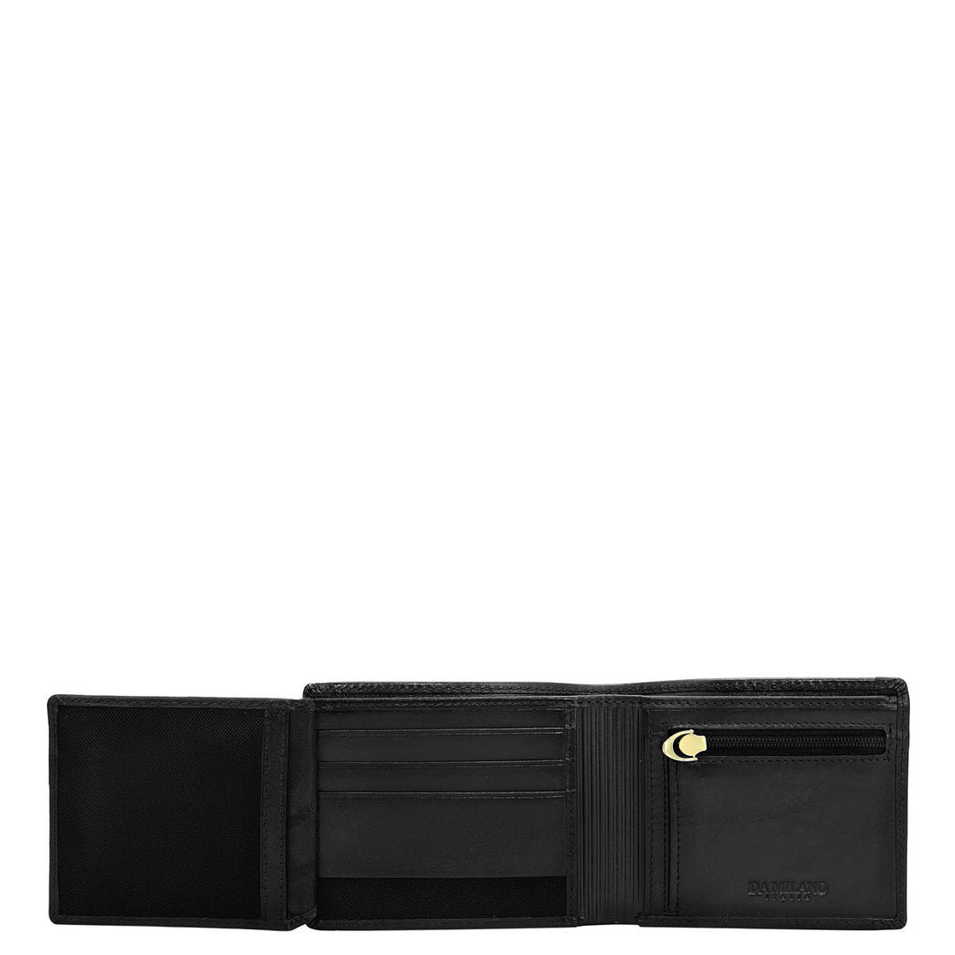 Black Bifold Leather Mens Wallet