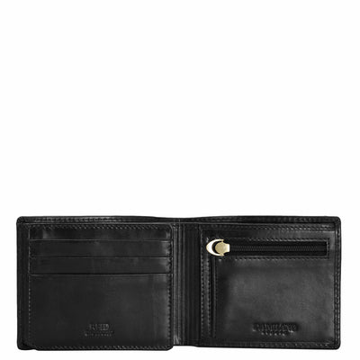 Black Bifold Leather Mens Wallet
