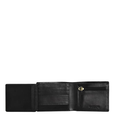Black Bifold Leather Mens Wallet