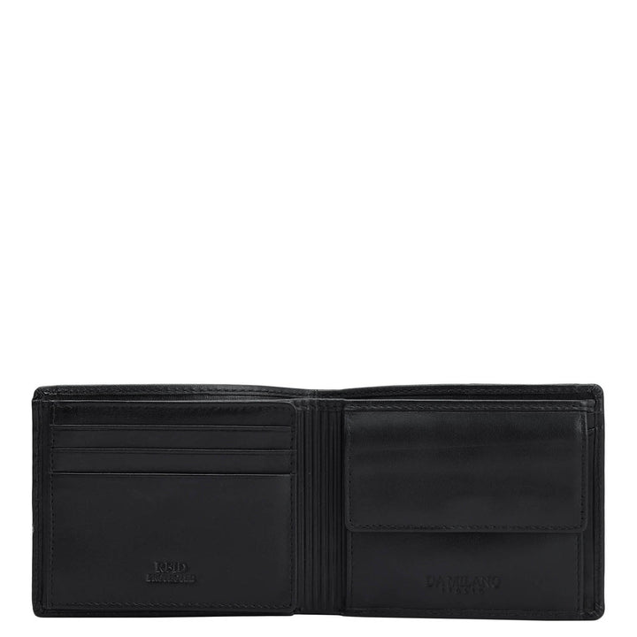 Mat Emboss Leather Mens Wallet - Black