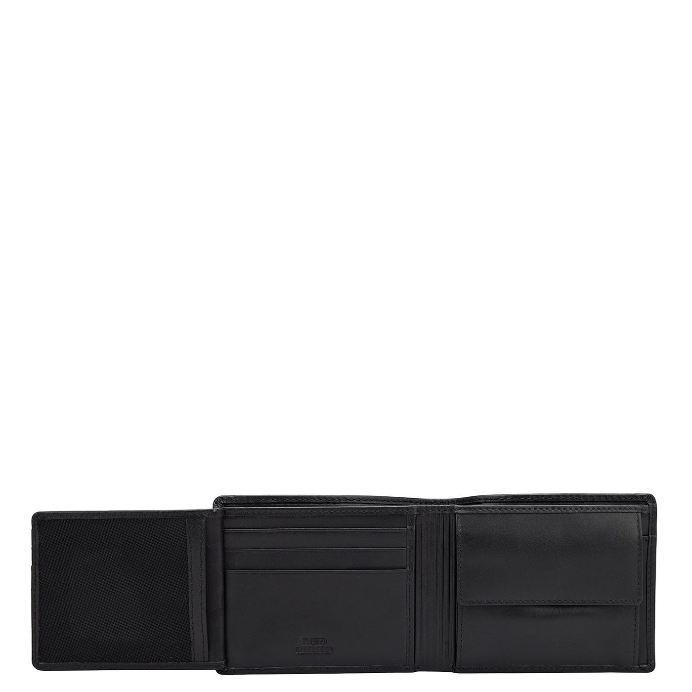 Mat Emboss Leather Mens Wallet - Black