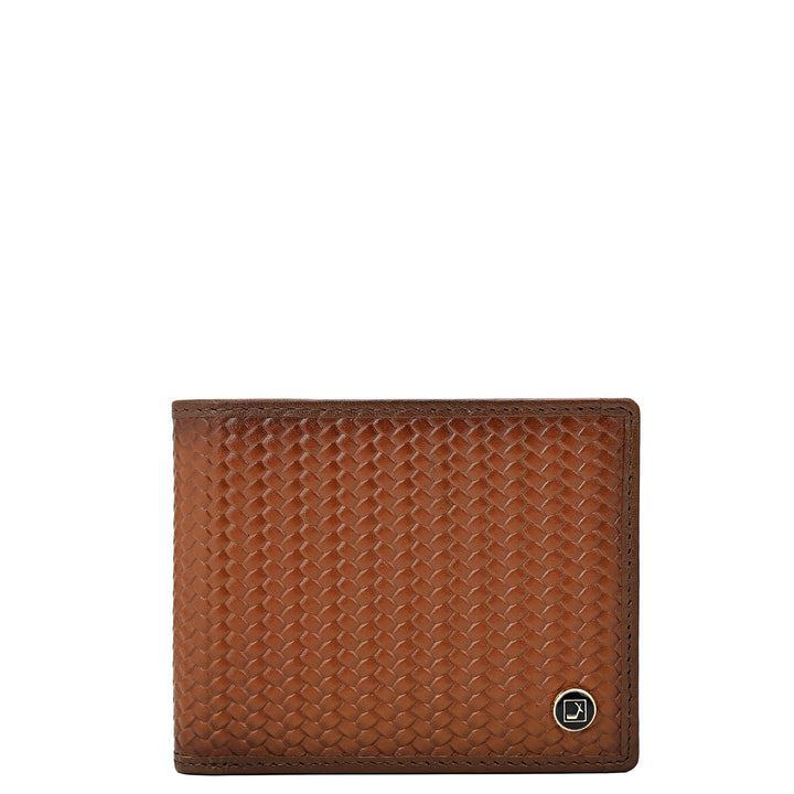 Mat Emboss Bifold Men's Wallet - Cognac