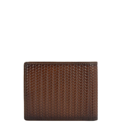 Mat Emboss Leather Mens Wallet - Cognac