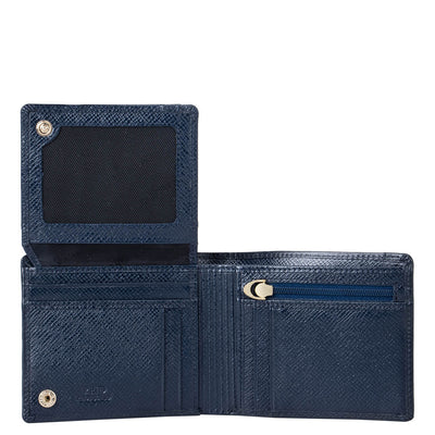 Franzy Leather Mens Wallet - Navy