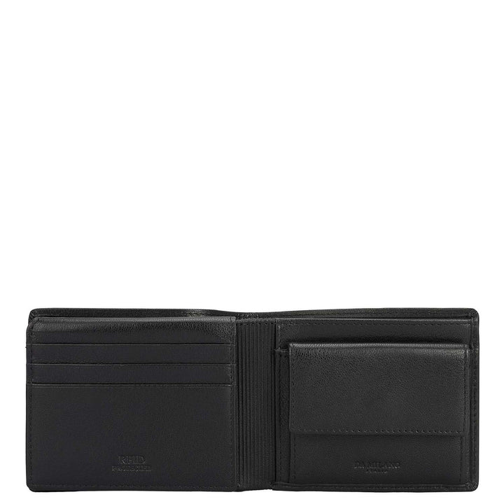Black Bifold Leather Mens Wallet
