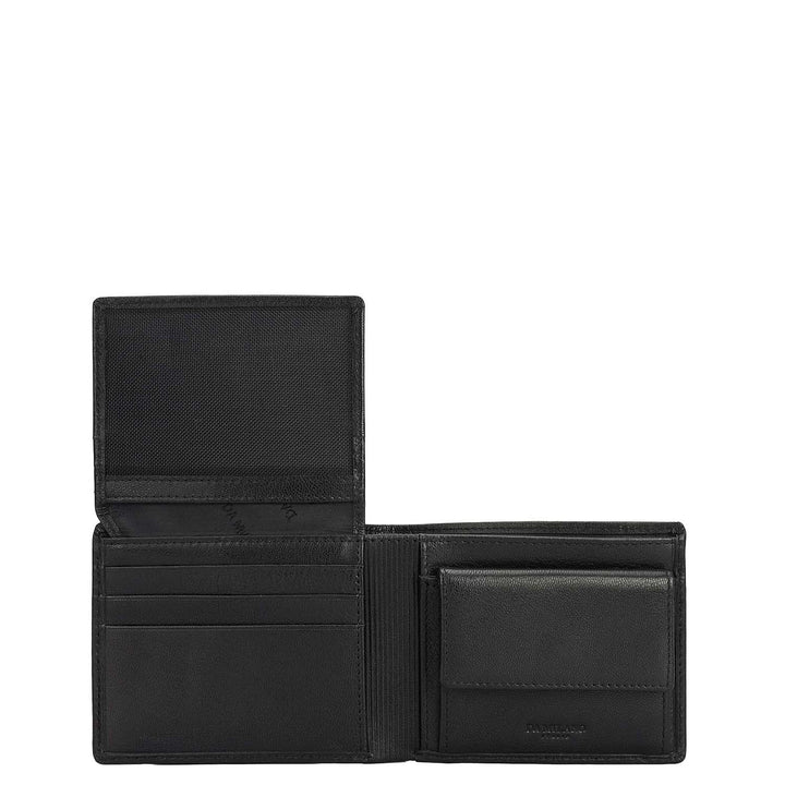 Black Bifold Leather Mens Wallet