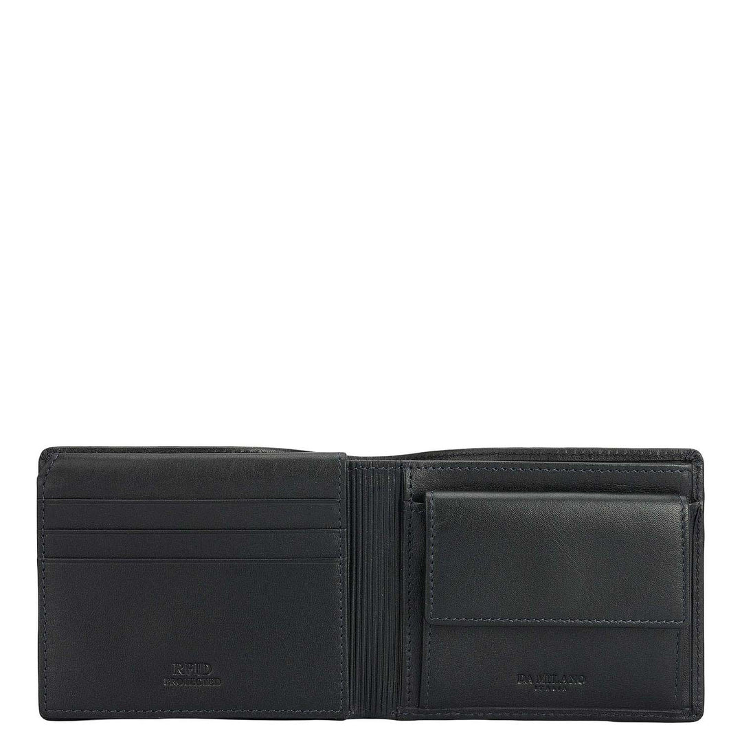 Navy Bifold Leather Mens Wallet