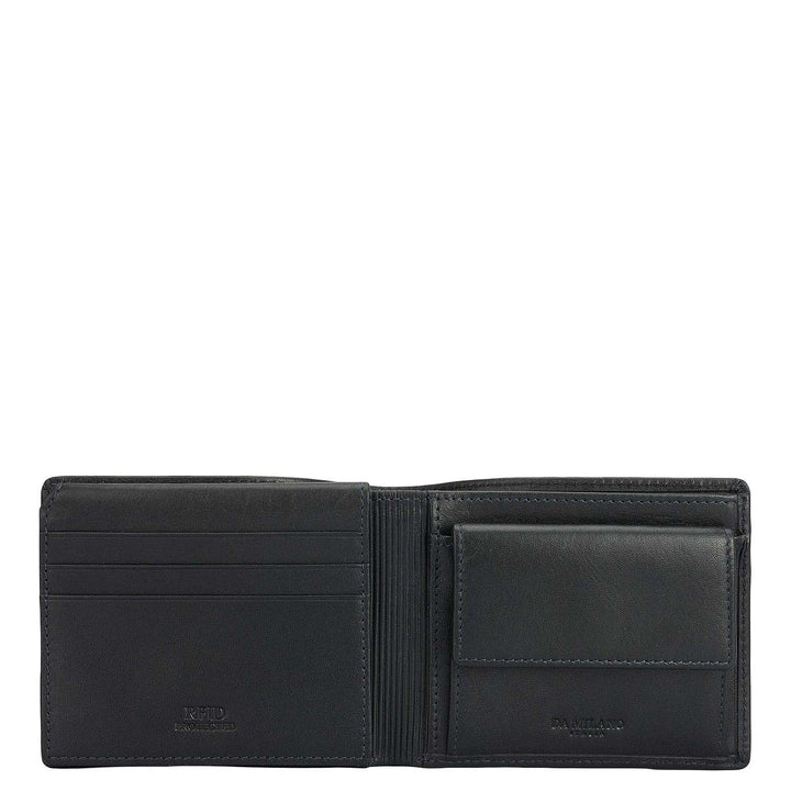 Navy Bifold Leather Mens Wallet