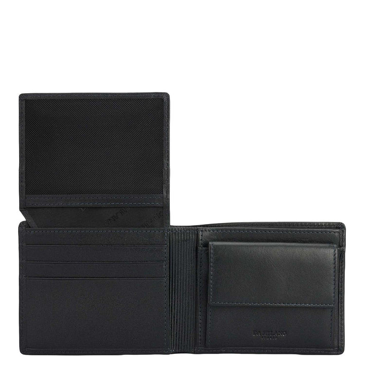 Navy Bifold Leather Mens Wallet