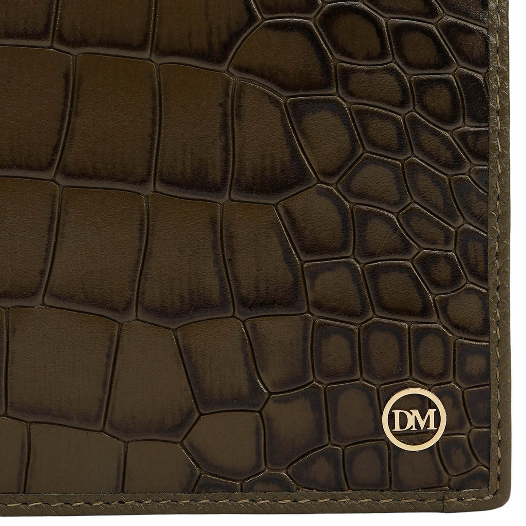 Military Green Bifold Leather Mens Wallet