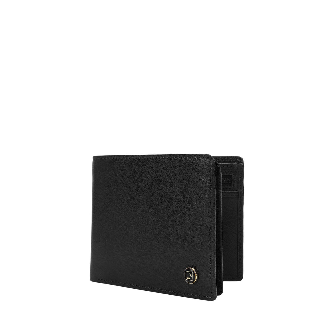 Black Bifold Leather Mens Wallet
