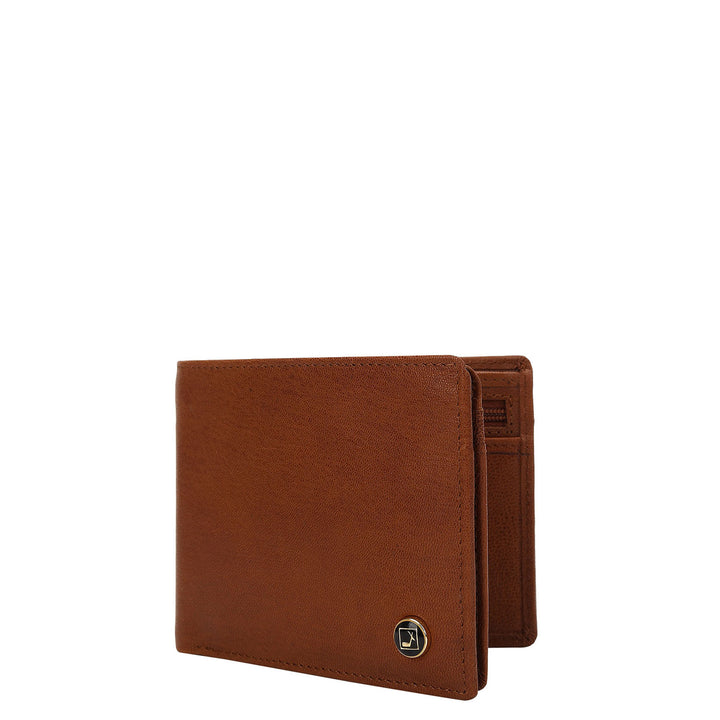 Cognac Bifold Leather Mens Wallet
