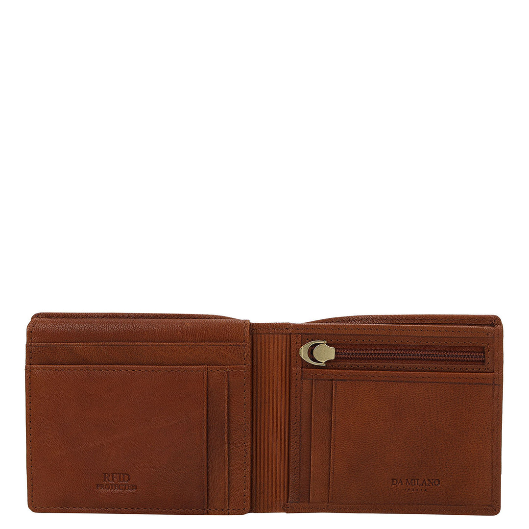 Cognac Bifold Leather Mens Wallet