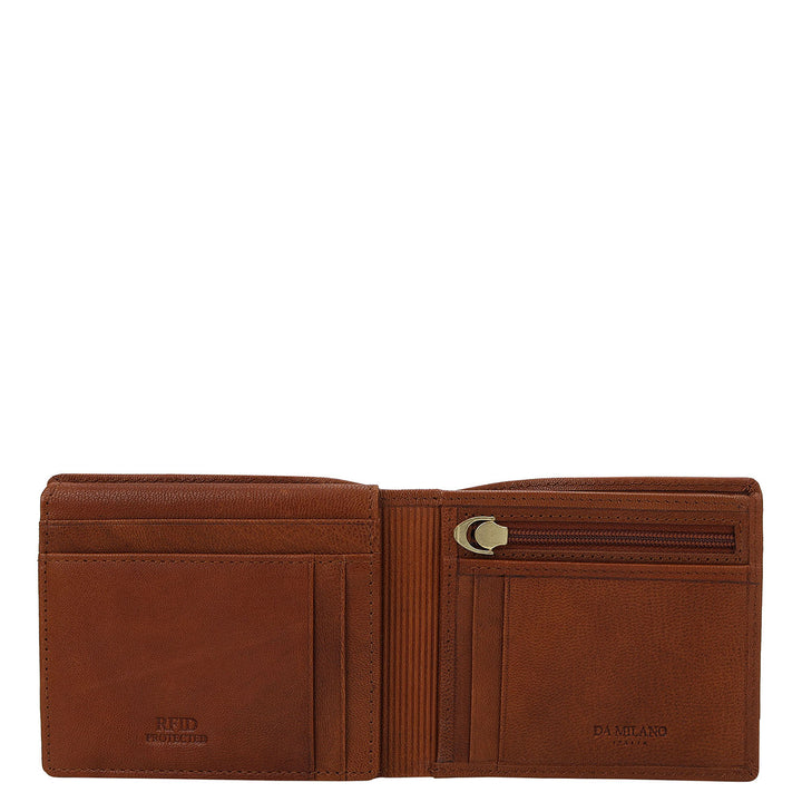 Cognac Bifold Leather Mens Wallet