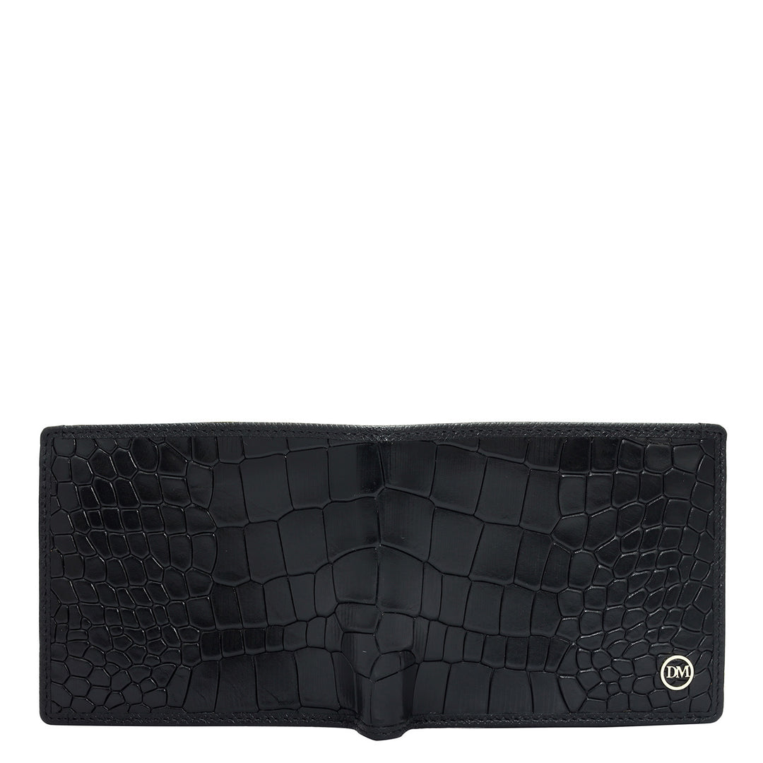 Black Bifold Leather Mens Wallet
